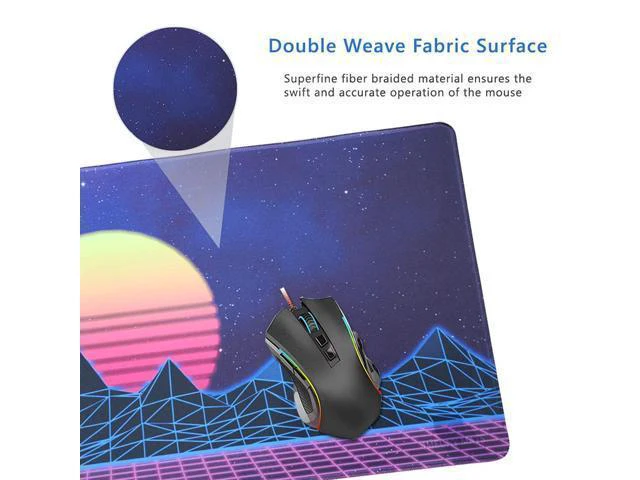 Alt view image 6 of 7 - WRIARICH Large Gaming Mouse Pad, Extended Xxl Desk Pad & Non-Slip Rubber Mat For Mice And Keyboard With Stitched Edges (90X40 Zisesun011)