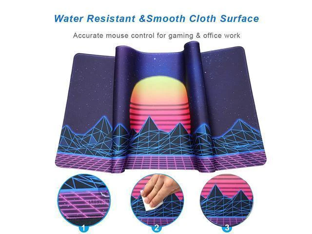 Alt view image 7 of 7 - WRIARICH Large Gaming Mouse Pad, Extended Xxl Desk Pad & Non-Slip Rubber Mat For Mice And Keyboard With Stitched Edges (90X40 Zisesun011)