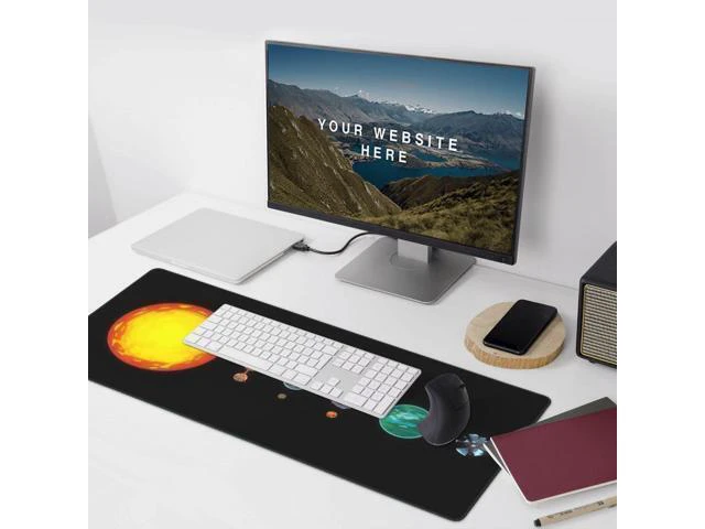 Alt view image 4 of 7 - WRIARICH Outer Wilds XXL Gaming Mouse Pad - 35.4"x15.7" Extra-Large Desk Mat with Non-Slip Base for Full Keyboard and Mouse, Home Office Setup