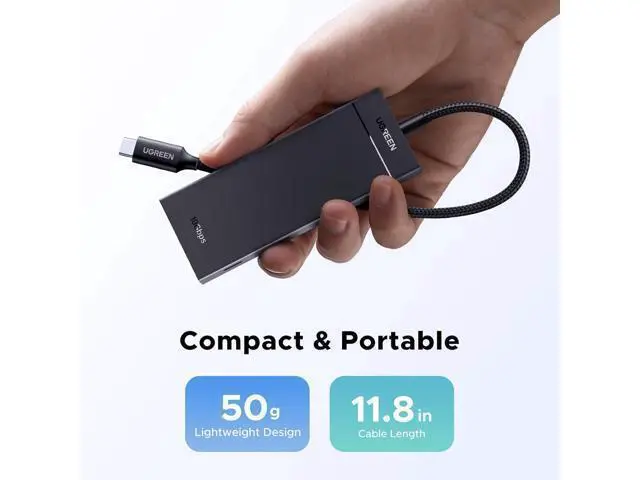 Alt view image 7 of 7 - WRIARICH Powered 100W 10Gbps USB C Hub - 5 in 1 Adapter with 4 USB-C, 100W PD Ports for MacBook/Air, iPad Pro, iPhone, Surface, Laptops and More