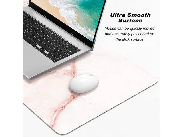 Alt view image 3 of 7 - Atufsuat Extended Gaming Mouse Pad, XL Large Mouse Mat 30 x 14 Inch, Big Computer Keyboard Mousepad, Waterproof Desk Pad with Stitched Edges and Non-Slip Base for Office Gaming, Light Pink Marble