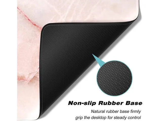 Alt view image 4 of 7 - Atufsuat Extended Gaming Mouse Pad, XL Large Mouse Mat 30 x 14 Inch, Big Computer Keyboard Mousepad, Waterproof Desk Pad with Stitched Edges and Non-Slip Base for Office Gaming, Light Pink Marble