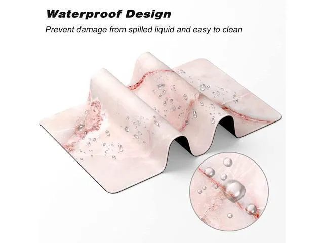 Alt view image 6 of 7 - Atufsuat Extended Gaming Mouse Pad, XL Large Mouse Mat 30 x 14 Inch, Big Computer Keyboard Mousepad, Waterproof Desk Pad with Stitched Edges and Non-Slip Base for Office Gaming, Light Pink Marble