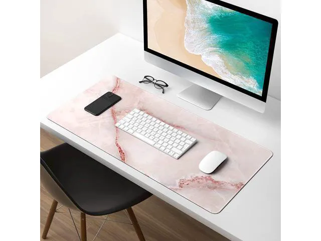 Alt view image 7 of 7 - Atufsuat Extended Gaming Mouse Pad, XL Large Mouse Mat 30 x 14 Inch, Big Computer Keyboard Mousepad, Waterproof Desk Pad with Stitched Edges and Non-Slip Base for Office Gaming, Light Pink Marble
