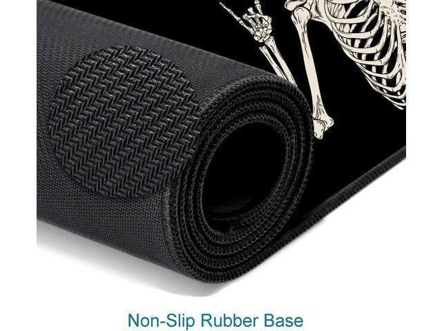 Alt view image 4 of 7 - WRIARICH Gaming Mouse Pad Large Mouse Pads for Desk Non-Slip Rubber Base Mousepad Keyboard Mouse Mat Desk Pad with Stitched Edges 31.5x11.8 inch Black Human Skeleton