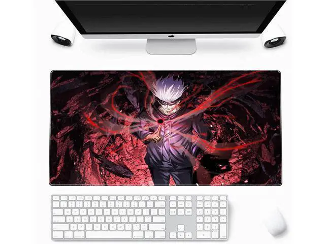 Alt view image 2 of 7 - WRIARICH Large Mouse Pad, Extended Gaming Mousepad Non-Slip Base Keyboard Pad,Desk Mat 24" x 14" in, Anime Mouse Pad (Japanese Anime Jujutsu Kaisen Satoru Gojo)