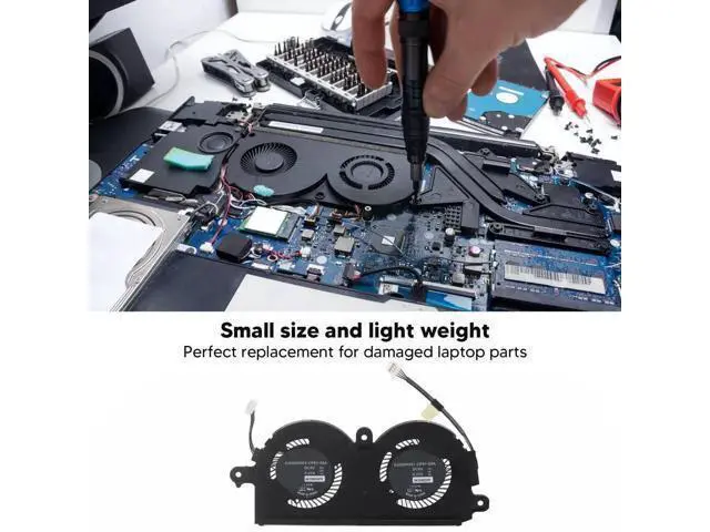Alt view image 3 of 5 - WRIARICH CPU & GPU Cooling Fan Assembly, Small Portable Laptop CPU Cooling Fan 4 Pin Power Connector for de 11 XPS 13 9370 9380 0980WH 980WH ND55C19 16M01