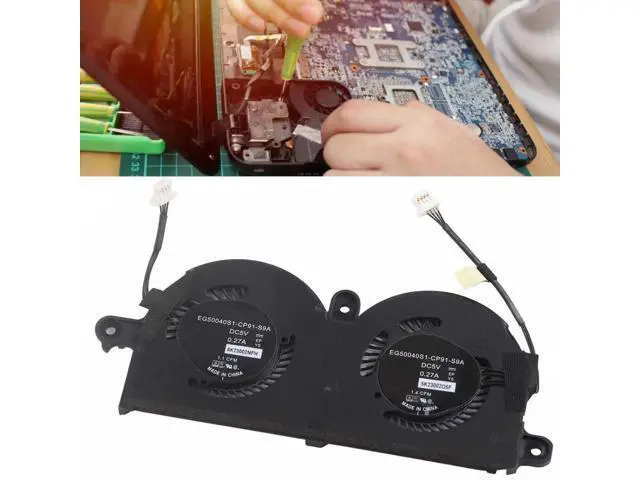 Alt view image 4 of 5 - WRIARICH CPU & GPU Cooling Fan Assembly, Small Portable Laptop CPU Cooling Fan 4 Pin Power Connector for de 11 XPS 13 9370 9380 0980WH 980WH ND55C19 16M01