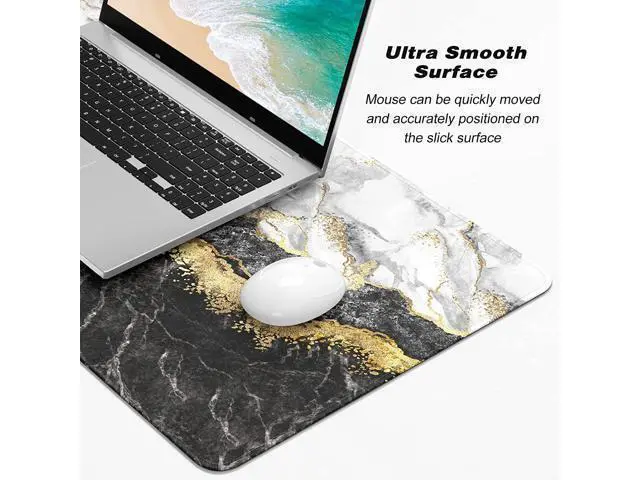 Alt view image 3 of 7 - Atufsuat Extended Gaming Mouse Pad, XL Large Mouse Mat 30 x 14 Inch, Big Computer Keyboard Mousepad, Waterproof Desk Pad with Stitched Edges and Non-Slip Base for Office Gaming, Black Cracked Marble