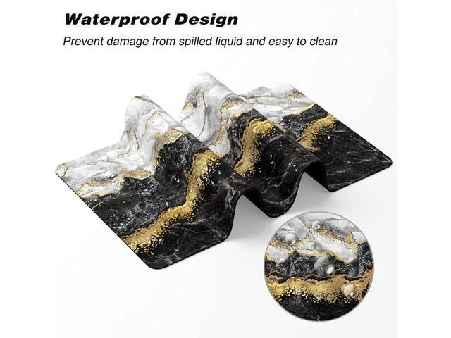 Alt view image 6 of 7 - Atufsuat Extended Gaming Mouse Pad, XL Large Mouse Mat 30 x 14 Inch, Big Computer Keyboard Mousepad, Waterproof Desk Pad with Stitched Edges and Non-Slip Base for Office Gaming, Black Cracked Marble