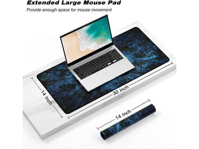 Alt view image 2 of 7 - Atufsuat Extended Gaming Mouse Pad, XL Large Mouse Mat 30 x 14 Inch, Big Computer Keyboard Mousepad, Waterproof Desk Pad with Stitched Edges and Non-Slip Base for Women Office Gaming, Galaxy Tree
