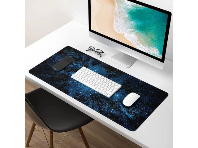 Alt view image 7 of 7 - Atufsuat Extended Gaming Mouse Pad, XL Large Mouse Mat 30 x 14 Inch, Big Computer Keyboard Mousepad, Waterproof Desk Pad with Stitched Edges and Non-Slip Base for Women Office Gaming, Galaxy Tree