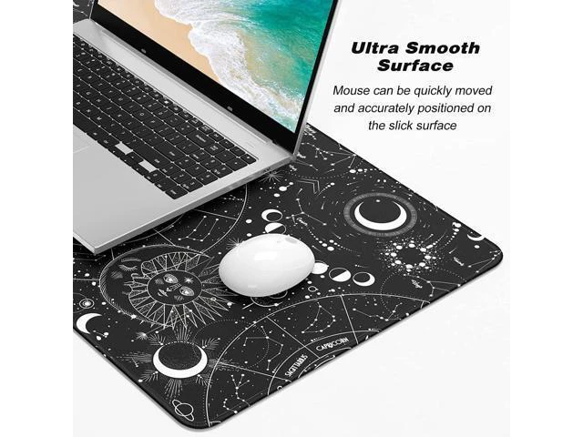 Alt view image 3 of 7 - WRIARICH Extended Gaming Mouse Pad, XL Large Desk Pad 30 x 14 Inch, Big Computer Keyboard Mousepad, Waterproof Mouse Mat with Stitched Edges and Non-Slip Base for Women Office Gaming, Sun Moon