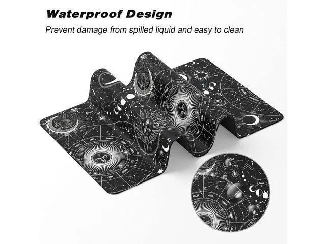 Alt view image 6 of 7 - WRIARICH Extended Gaming Mouse Pad, XL Large Desk Pad 30 x 14 Inch, Big Computer Keyboard Mousepad, Waterproof Mouse Mat with Stitched Edges and Non-Slip Base for Women Office Gaming, Sun Moon