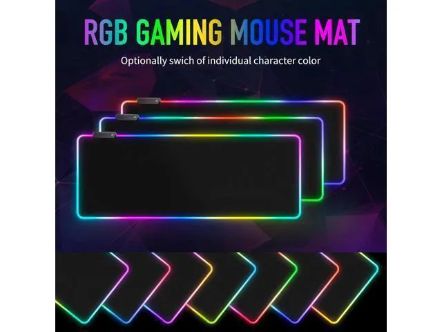 Alt view image 3 of 7 - WRIARICH Large RGB Gaming Mouse Pad -15 Light Modes Touch Control Extended Soft Computer Keyboard Mat Non-Slip Rubber Base for Gamer Esports Pros 31.5X11.8 in