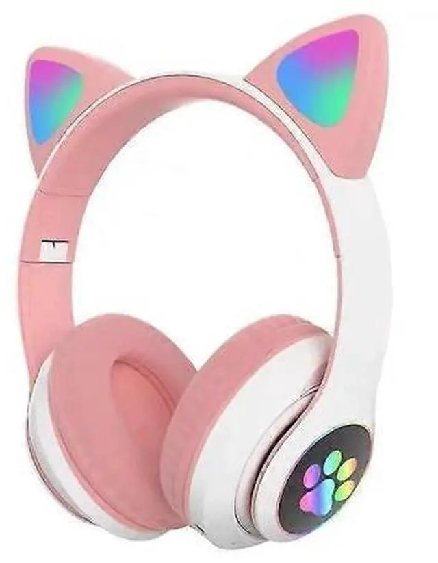 Main image of WRIARICH STN281019 Foldable Cat Ear Bluetooth Headphones - LED Lights, 10H Play, Noise Cancel