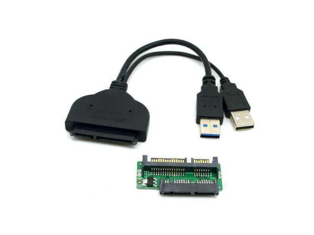 Alt view image 3 of 3 - WRIARICH 1set USB 3.0 to SATA 22Pin & SATA to Micro SATA Adapter for 1.8" 2.5" Hard Disk Driver With Extral USB Power Cable
