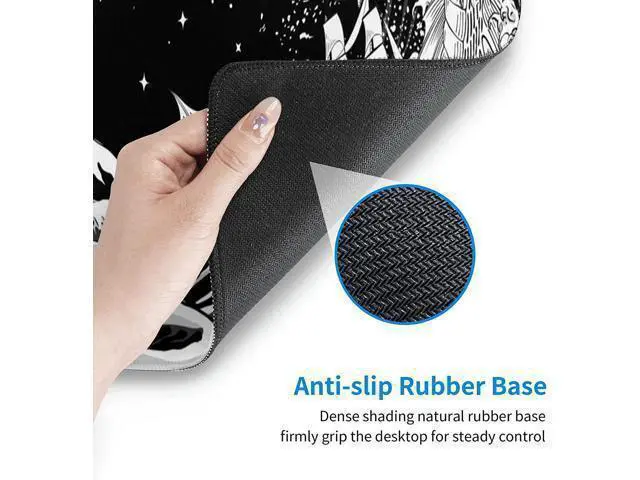 Alt view image 7 of 7 - WRIARICH Black and White XL Extended Large Mouse Mat Desk Pad Japanese Waves Sea Dragon Gaming Mouse Pad Stitched Edges Mousepad Long Non-Slip Rubber Base Mice Pad 31.5 X 11.8 Inch