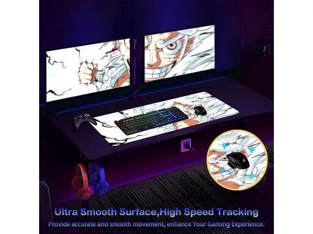Alt view image 5 of 7 - WRIARICH Anime Mouse Pad Luffygear 5 Extended Gaming Desk Pad with Stitched Edges Large Mouse Mat with Non-Slip Rubber Base for Work & Gaming Office & Home 31.5x15.7 inch