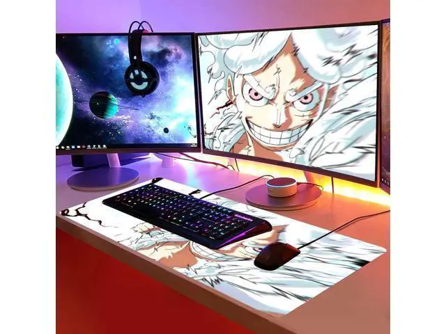 Alt view image 7 of 7 - WRIARICH Anime Mouse Pad Luffygear 5 Extended Gaming Desk Pad with Stitched Edges Large Mouse Mat with Non-Slip Rubber Base for Work & Gaming Office & Home 31.5x15.7 inch