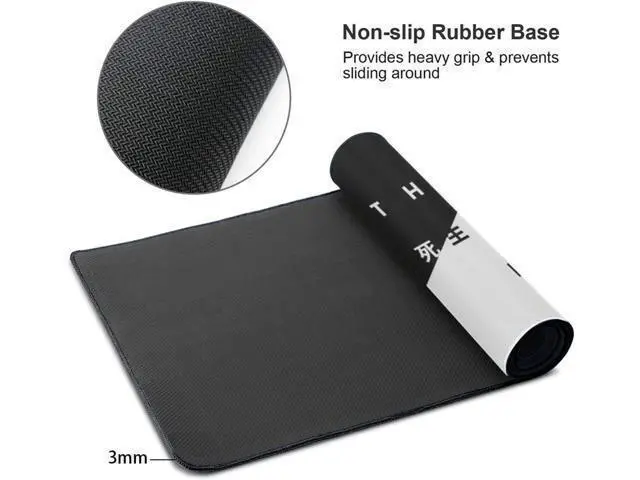 Alt view image 3 of 5 - WRIARICH Black and White Cherry Blossom Gaming Mouse Pad XL Extended Large Mouse Mat Desk Pad Stitched Edges Mousepad Long Nonslip Rubber Base Mice Pad 31.5 X 11.8 Inch
