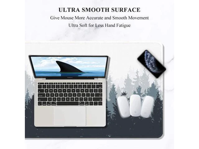 Alt view image 3 of 7 - WRIARICH Large Mouse Pad Full Desk XXL Extended Gaming Mouse Pad 35 X 15 Waterproof Desk Mat with Stitched Edge Non-Slip Laptop Computer Keyboard Mousepad for Office & Home Misty Forest Design