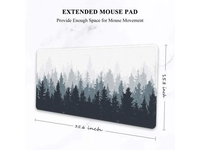 Alt view image 2 of 7 - WRIARICH Large Mouse Pad Full Desk XXL Extended Gaming Mouse Pad 35 X 15 Waterproof Desk Mat with Stitched Edge Non-Slip Laptop Computer Keyboard Mousepad for Office & Home Misty Forest Design