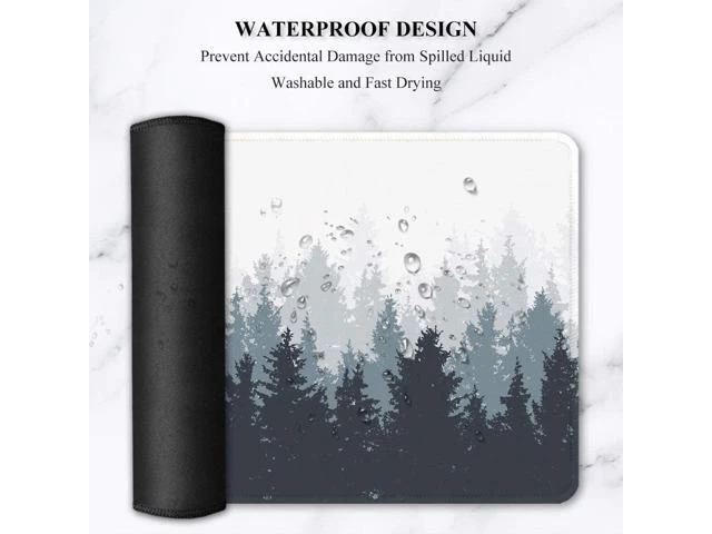 Alt view image 6 of 7 - WRIARICH Large Mouse Pad Full Desk XXL Extended Gaming Mouse Pad 35 X 15 Waterproof Desk Mat with Stitched Edge Non-Slip Laptop Computer Keyboard Mousepad for Office & Home Misty Forest Design