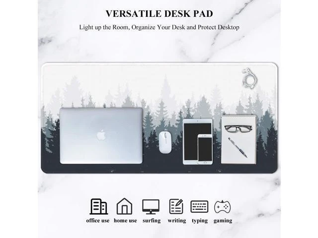 Alt view image 7 of 7 - WRIARICH Large Mouse Pad Full Desk XXL Extended Gaming Mouse Pad 35 X 15 Waterproof Desk Mat with Stitched Edge Non-Slip Laptop Computer Keyboard Mousepad for Office & Home Misty Forest Design