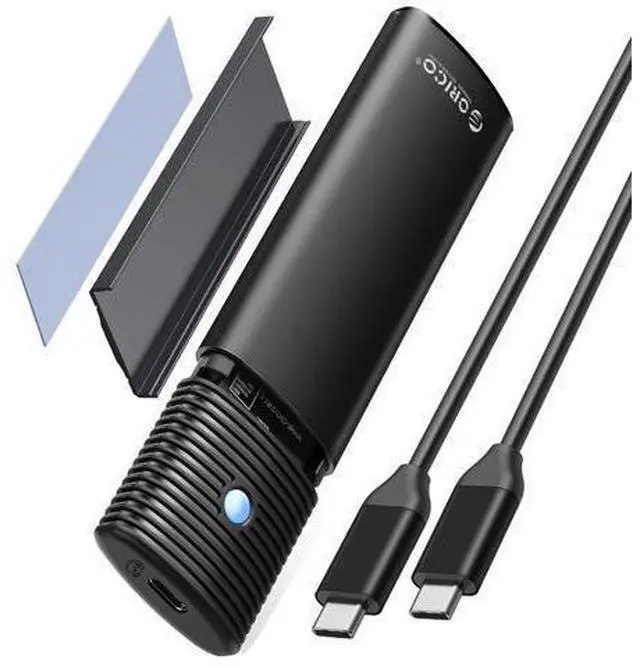Main image of WRIARICH M.2 NVMe SATA SSD Enclosure Adapter Tool-Free, USB C 3.2 Gen 2 10Gbps NVMe, 5Gbps NGFF SATA PCIe M-Key(B+M Key) 2230/2242/2260/2280, Aluminum External M2 Reader Support UASP Trim- PWDM2-BK