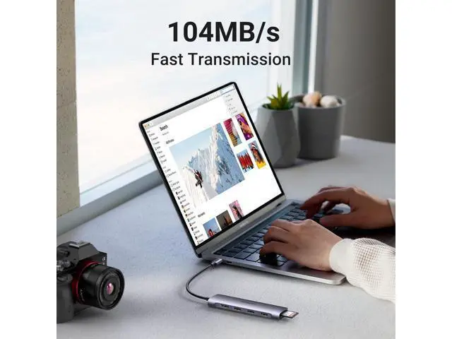 Alt view image 4 of 6 - WRIARICH USB C Hub 6 in 1 USB C Dongle 4K HDMI, 3 USB 3.0 Ports, SD/TF Card Reader Compatible with MacBook Pro, MacBook Air, iPad, iPhone 15 Pro/Pro Max. Grey