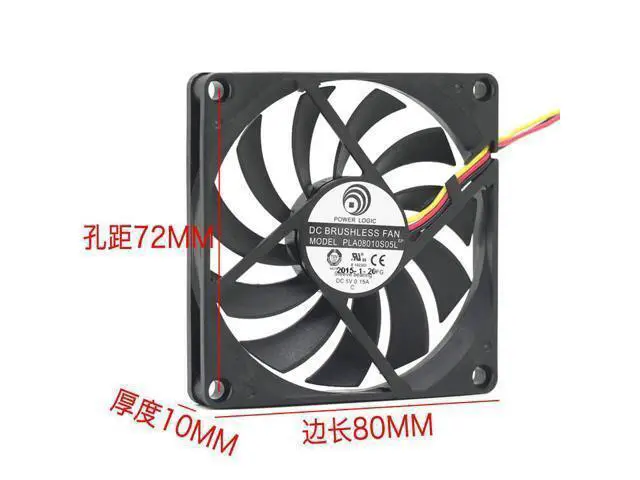 Alt view image 4 of 4 - WRIARICH USB cooling fan 80mm For Power logic power pla08010s05l 5V 0.15A 8cm 8010 USB cooling fan