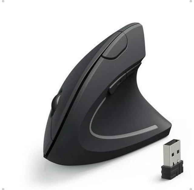 Main image of WRIARICH 2.4G Wireless Vertical Ergonomic Optical Mouse For Work Multi-Device Connectivity 800 / 1200 /1600 DPI 5 Buttons for Laptop Desktop PC - Black