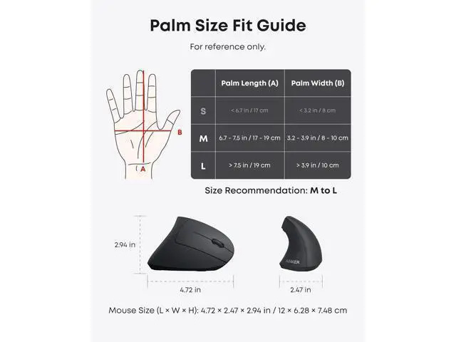 Alt view image 5 of 6 - WRIARICH 2.4G Wireless Vertical Ergonomic Optical Mouse For Work Multi-Device Connectivity 800 / 1200 /1600 DPI 5 Buttons for Laptop Desktop PC - Black