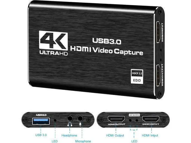 Alt view image 2 of 7 - WRIARICH 4K Audio Video Capture Card, USB 3.0 HDMI Video Capture Device, Full HD 1080P for Game Recording, Live Streaming Broadcasting