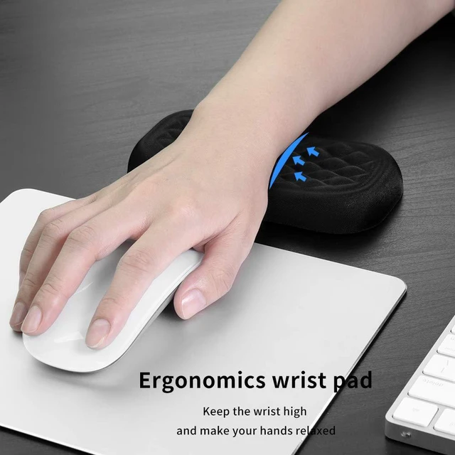 Alt view image 4 of 7 - WRIARICH Mouse Wrist Rest Pad, Memory Foam Hand Rest Support Padded for Office, Computer, Laptop, Typing and Wrist Pain Relief and Repair (5.91 inch, Black)