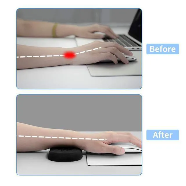 Alt view image 5 of 7 - WRIARICH Mouse Wrist Rest Pad, Memory Foam Hand Rest Support Padded for Office, Computer, Laptop, Typing and Wrist Pain Relief and Repair (5.91 inch, Black)