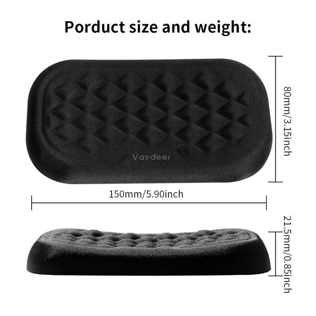 Alt view image 7 of 7 - WRIARICH Mouse Wrist Rest Pad, Memory Foam Hand Rest Support Padded for Office, Computer, Laptop, Typing and Wrist Pain Relief and Repair (5.91 inch, Black)