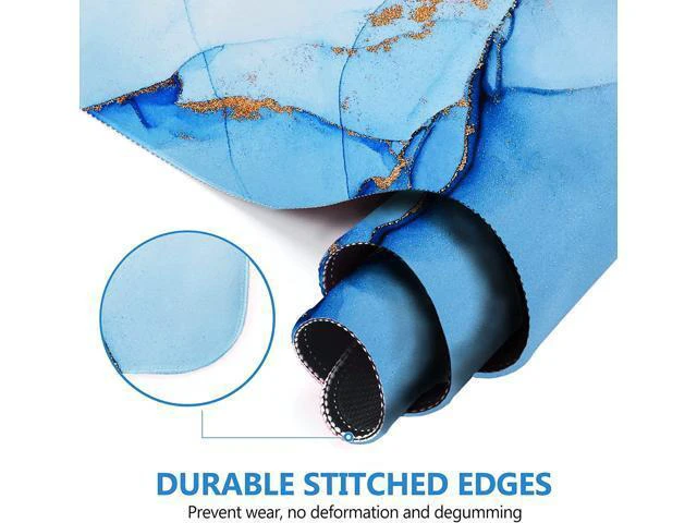 Alt view image 2 of 7 - WRIARICH Extended Gaming Mouse Pad XL Large Keyboard Mouse Mat Desk Pad with Stitched Edges Durable Non-Slip Base Mousepad for Home Office Work 35x15.7inch Blue Marble