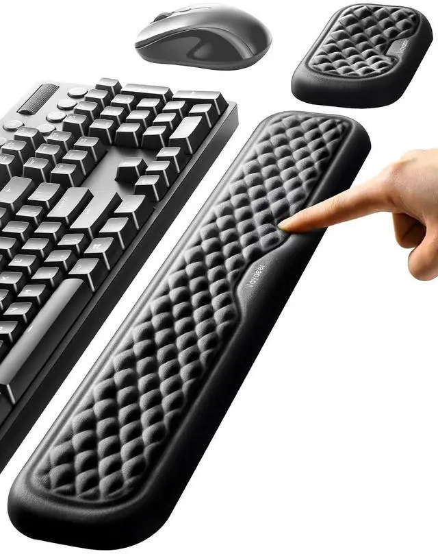 Main image of WRIARICH Wrist Rest for Keyboard and Mouse, Computer Ergonomic Wrist Support Pad, Soft Memory Foam Arm Cushion for Desk, Palm Hand Office Laptop Typing