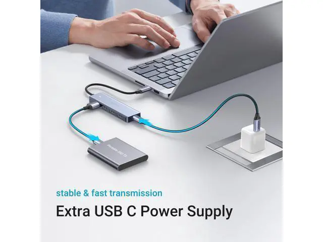 Alt view image 4 of 7 - WRIARICH USB C to USB A Hub with 4 USB 3.0 for Laptop, MacBook Pro/Air, Mac mini M4, iMac, iPad Pro, Chromebook, Dell XPS, Galaxy S23, and More, 0.5FT