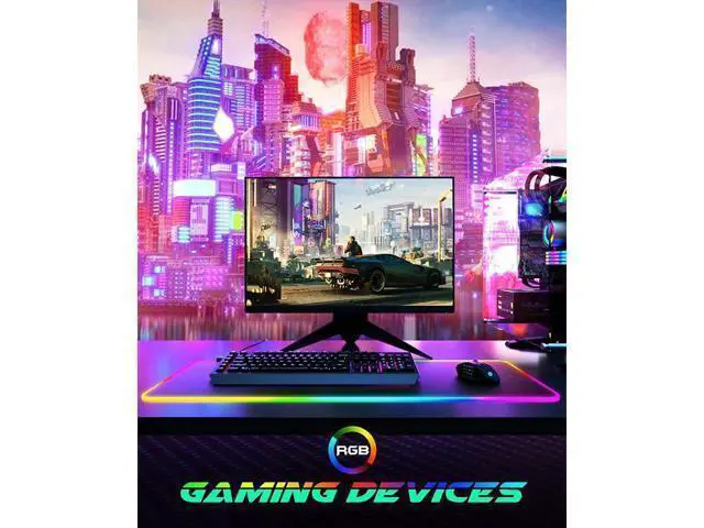 Alt view image 4 of 7 - WRIARICH RGB Gaming Mouse Pad, Large Extended Soft Led Mouse Pad with 14 Lighting Modes 2 Brightness Levels, Computer Keyboard Mousepads Mat 800 x 300mm / 31.5×11.8 inches