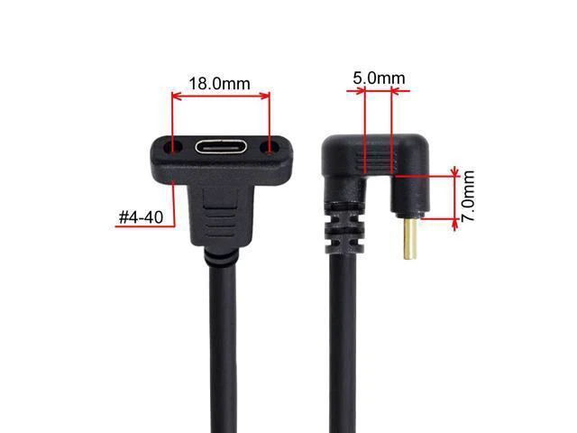 Alt view image 2 of 3 - WRIARICH Type C USB-C USB 3.1 Male 180 Degree U Shape Back Angled to Type C USB-C USB 3.1 Female Extension Data Cable 30cm