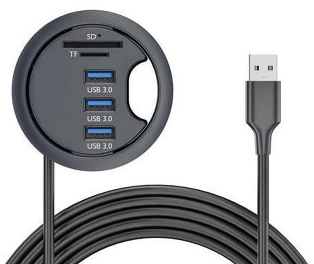 Main image of WRIARICH USB 3.0 Hub SD TF 3 Port USB 60mm Desk Grommet Splitter Dock Station Micro-SD Card Reader for Desktop PC Desk