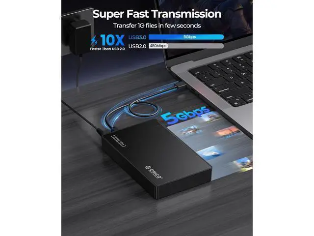 Alt view image 3 of 7 - WRIARICH USB 3.0 External Hard Drive Enclosure for 3.5/2.5 Inch SATA Hard Drives/SSD Up to 20 TB, 3.5'' Tool-Free HDD Enclosure with 12V/2A Power Supply and UASP Acceleration (3588US3)