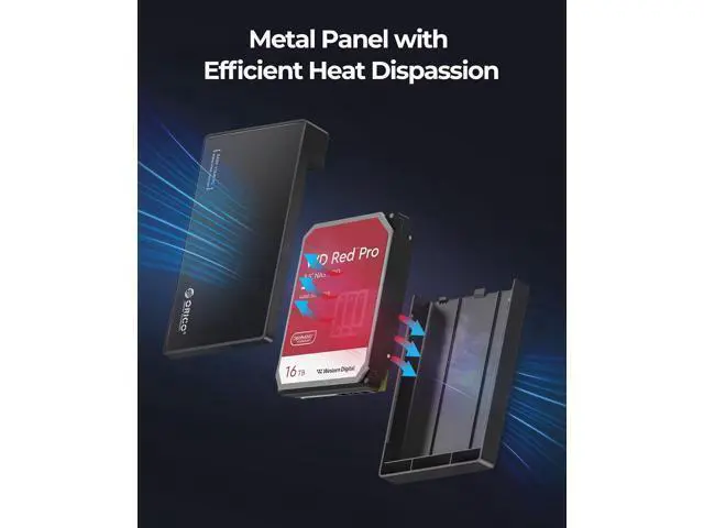 Alt view image 4 of 7 - WRIARICH USB 3.0 External Hard Drive Enclosure for 3.5/2.5 Inch SATA Hard Drives/SSD Up to 20 TB, 3.5'' Tool-Free HDD Enclosure with 12V/2A Power Supply and UASP Acceleration (3588US3)