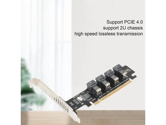 Alt view image 2 of 7 - WRIARICH PUSOKEI PCIE to U.2 Adapter Card, PCIE X16 to 4 Port U.2 NVME SFF-8643/8639 Expansion Card, PCIE 4.0 U.2 Split Card with LED indicator for
