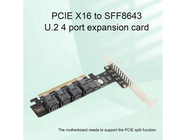Alt view image 3 of 7 - WRIARICH PUSOKEI PCIE to U.2 Adapter Card, PCIE X16 to 4 Port U.2 NVME SFF-8643/8639 Expansion Card, PCIE 4.0 U.2 Split Card with LED indicator for