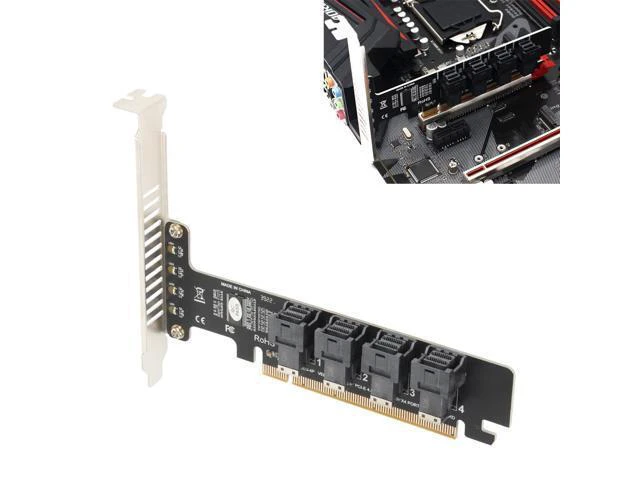 Alt view image 4 of 7 - WRIARICH PUSOKEI PCIE to U.2 Adapter Card, PCIE X16 to 4 Port U.2 NVME SFF-8643/8639 Expansion Card, PCIE 4.0 U.2 Split Card with LED indicator for