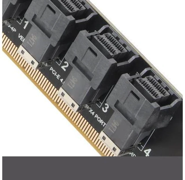 Alt view image 5 of 7 - WRIARICH PUSOKEI PCIE to U.2 Adapter Card, PCIE X16 to 4 Port U.2 NVME SFF-8643/8639 Expansion Card, PCIE 4.0 U.2 Split Card with LED indicator for